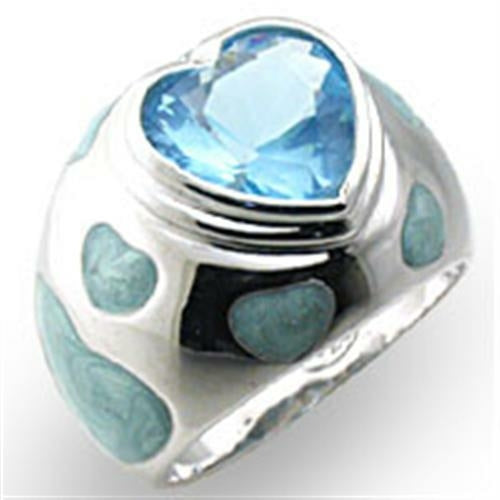 33923 - High-Polished 925 Sterling Silver Ring with Synthetic Spinel