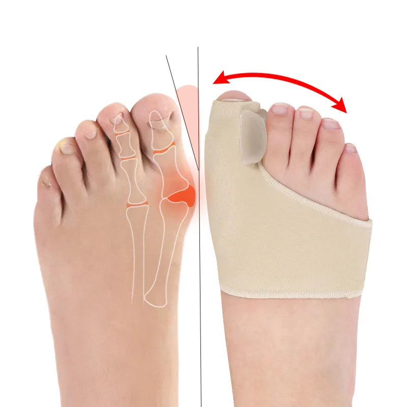 2Pcs=1Pair Toe Corrector Orthotics Foot Care Tools Bone Thumb Adjuster Hammer Protector Soft Pedicure Sock Bunion Straightener
