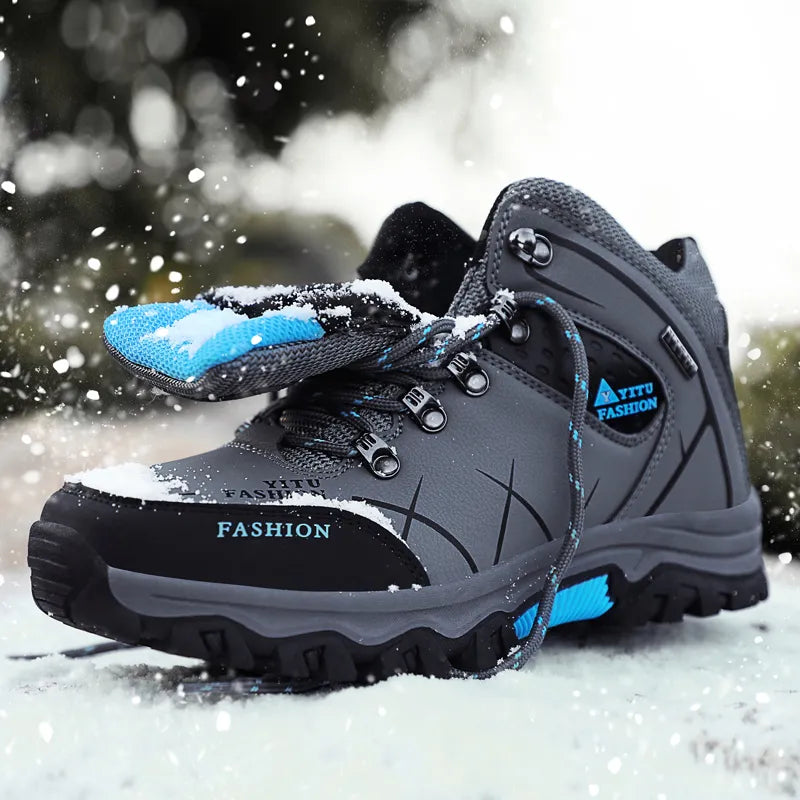 Brand Men Winter Snow Boots Waterproof Leather Sneakers Super Warm