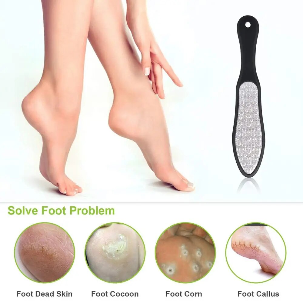 Stainless Steel Double Side Foot Files Hard Skin Pedicure Rasp Scrubber Callus Remover Grinding Foot Skin Care