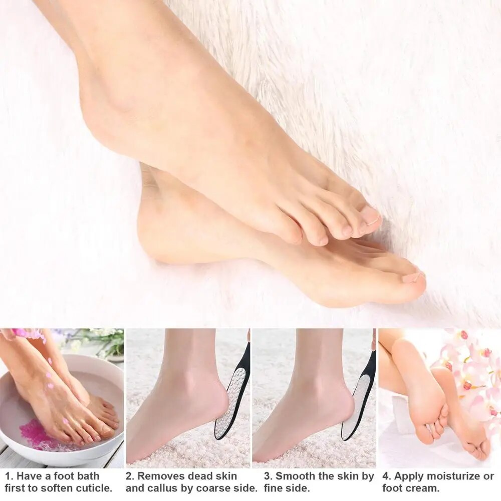 Stainless Steel Double Side Foot Files Hard Skin Pedicure Rasp Scrubber Callus Remover Grinding Foot Skin Care