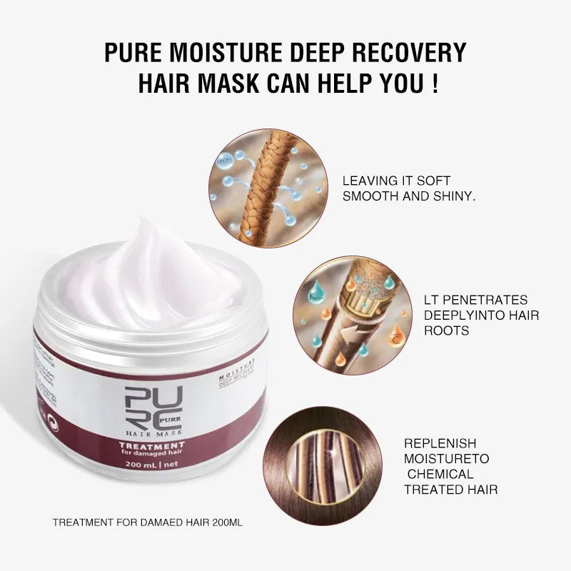PURC 200ml Deep Conditioner Repair Dry Damaged Hair Moisturizing Anti Frizz Pure Magical Hair Mask Treament Hair Care Products