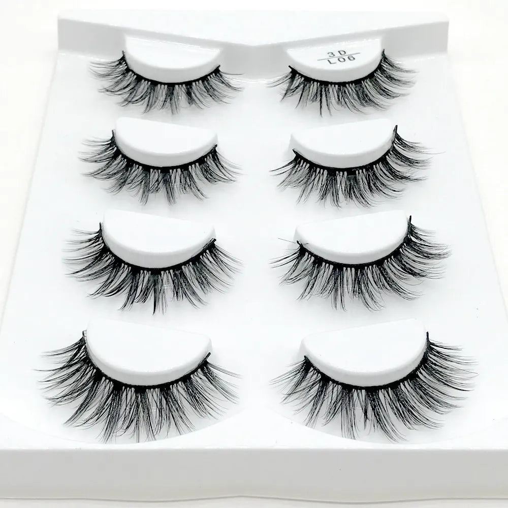 HBZGTLAD 2/4 pairs natural false eyelashes fake lashes long makeup 3d mink lashes eyelash extension mink eyelashes for beauty