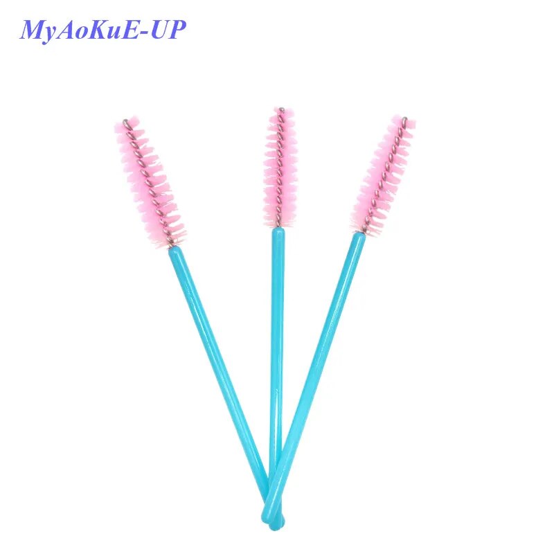 500 Pcs/lot Disposable One-off 5 Mix Colors Nylon Mascara Wands Eyelash Extension Applicator Spoolers Makeup Brushes
