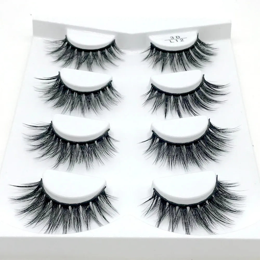 HBZGTLAD 2/4 pairs natural false eyelashes fake lashes long makeup 3d mink lashes eyelash extension mink eyelashes for beauty