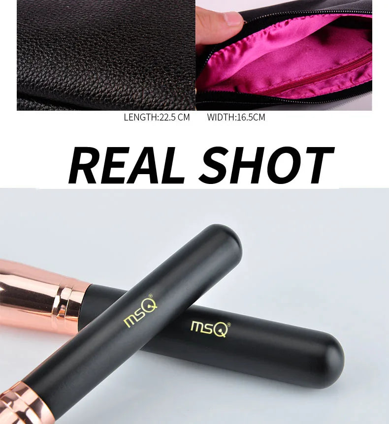MSQ Rose Gold 7PCS 15PCS Makeup Brushes Set Powder Foundation Eyeshadow Make Up Brush Kits Natural & Synthetic Hair Makeup Tools