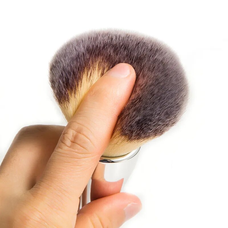 RANCAI 1pcs Very Big Powder Brush Foundation Blush Face Round Large Beauty Cosmetics Aluminum Makeup Brushes Soft Hair