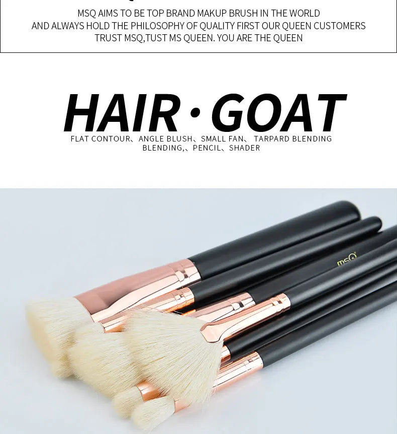 MSQ Rose Gold 7PCS 15PCS Makeup Brushes Set Powder Foundation Eyeshadow Make Up Brush Kits Natural & Synthetic Hair Makeup Tools