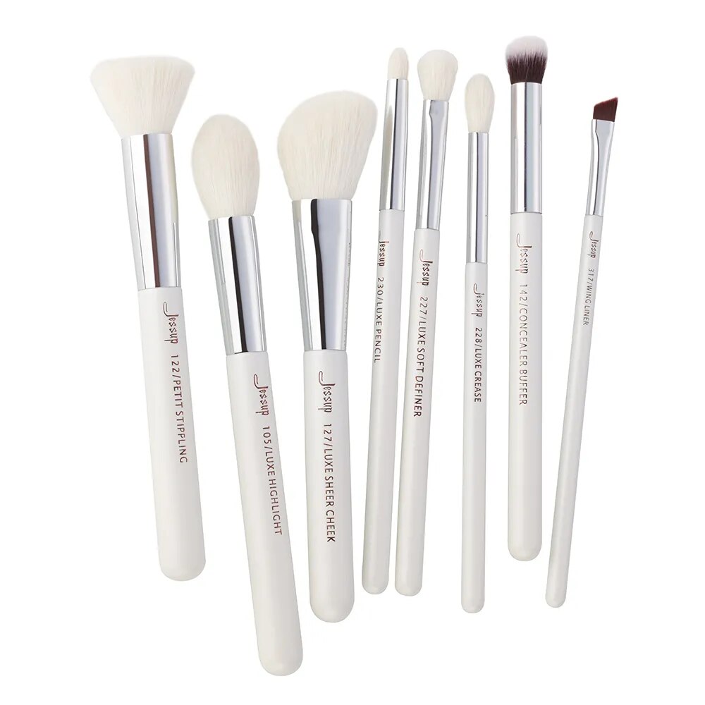 Jessup Makeup Brushes Set 8pcs Make up Brush Powder Foundation Highlighter Blending shading Eyeshadow Natural-synthetic