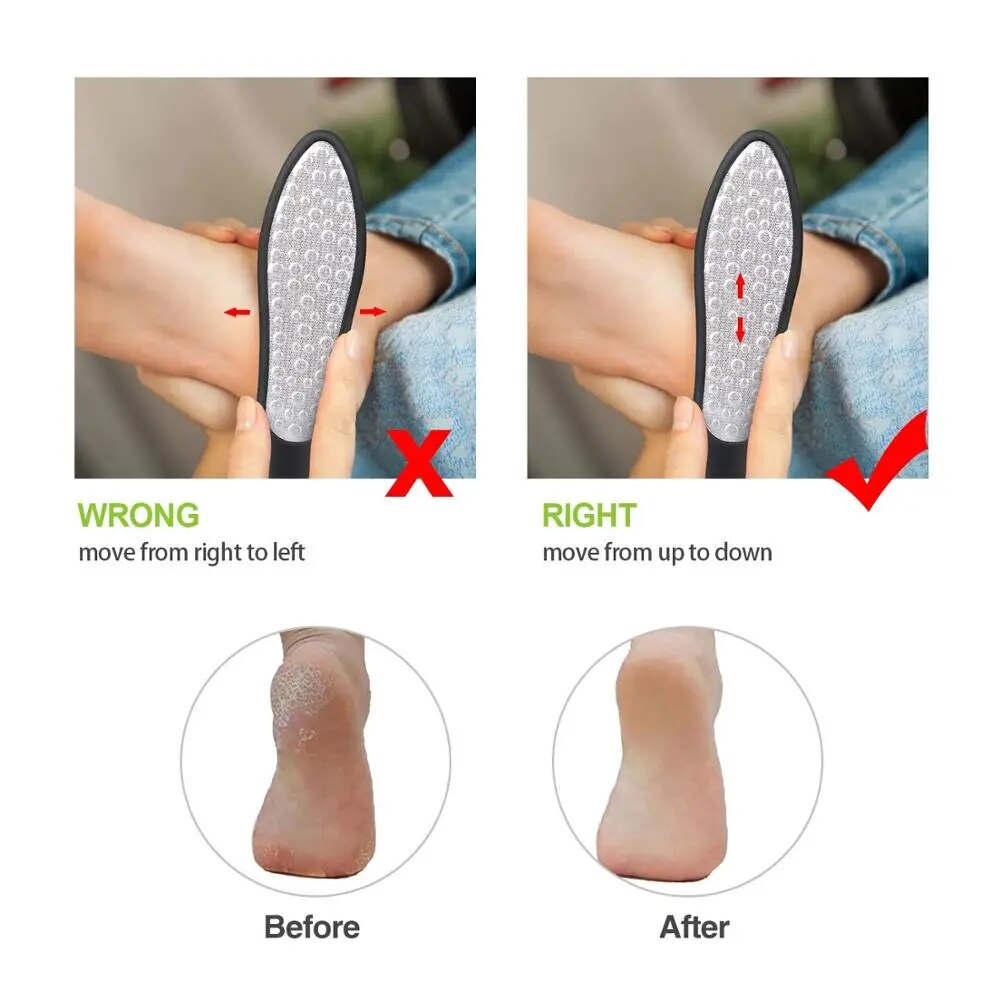 Stainless Steel Double Side Foot Files Hard Skin Pedicure Rasp Scrubber Callus Remover Grinding Foot Skin Care