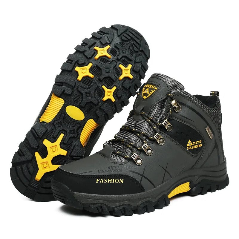 Brand Men Winter Snow Boots Waterproof Leather Sneakers Super Warm