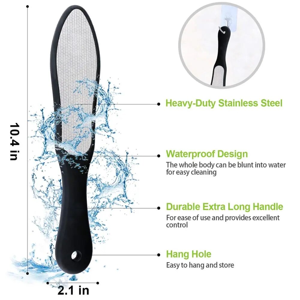 Stainless Steel Double Side Foot Files Hard Skin Pedicure Rasp Scrubber Callus Remover Grinding Foot Skin Care