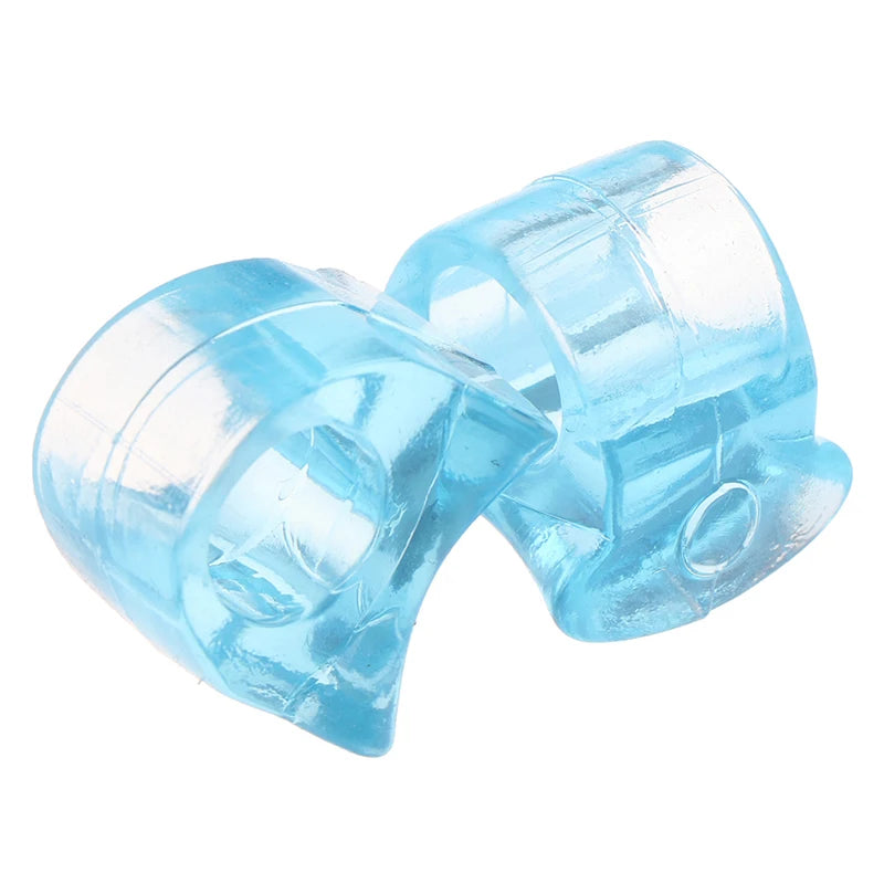 2pcs Blue Soft Silicone Gel Toe Separator Foot Care Tool Hallux Valgus Bunion Spacers Thumb Corrector