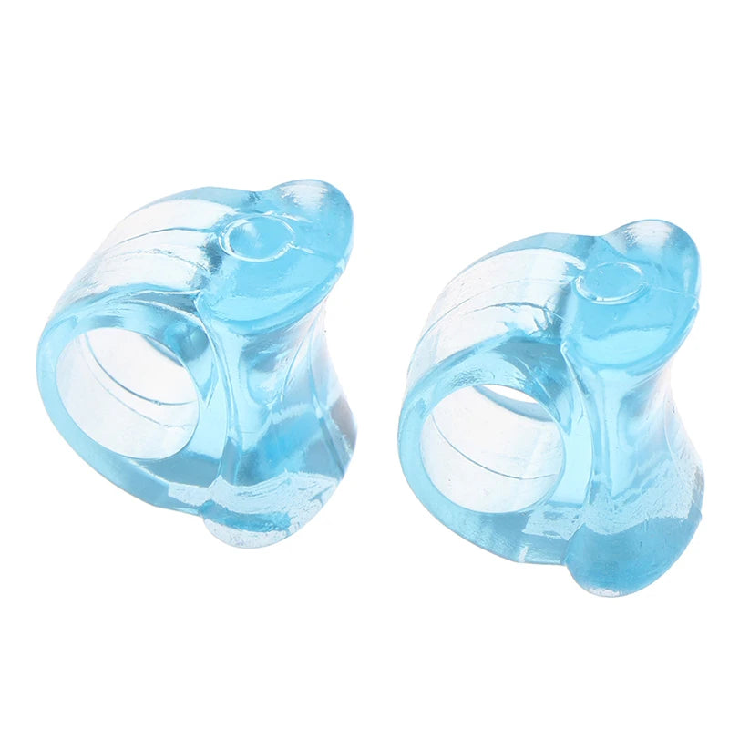 2pcs Blue Soft Silicone Gel Toe Separator Foot Care Tool Hallux Valgus Bunion Spacers Thumb Corrector