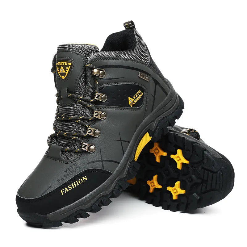 Brand Men Winter Snow Boots Waterproof Leather Sneakers Super Warm
