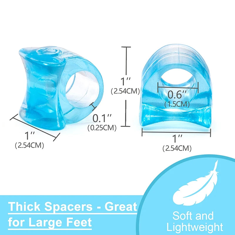 2pcs Blue Soft Silicone Gel Toe Separator Foot Care Tool Hallux Valgus Bunion Spacers Thumb Corrector