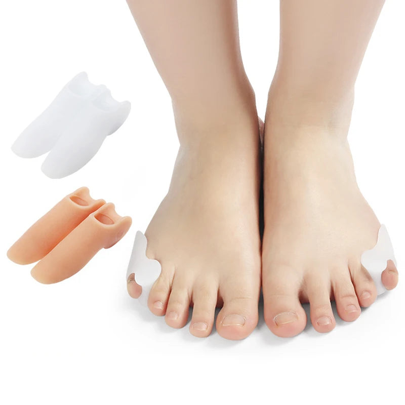 2Pcs=1Pair Toe Separator Hallux Valgus Bunion Corrector Orthotics Feet Bone Thumb Adjuster Correction Pedicure Sock Straightener