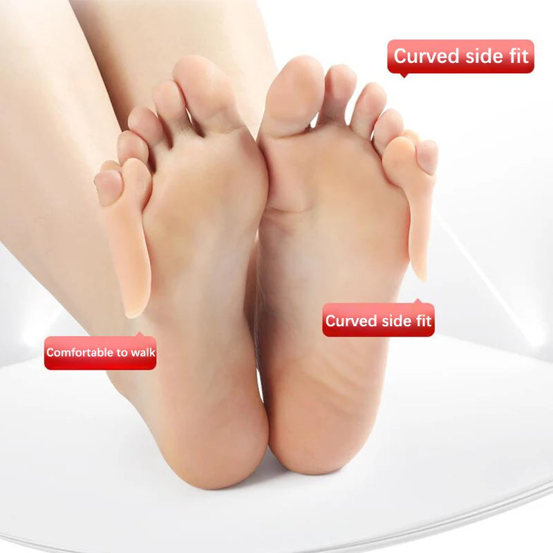 2Pcs=1Pair Toe Separator Hallux Valgus Bunion Corrector Orthotics Feet Bone Thumb Adjuster Correction Pedicure Sock Straightener