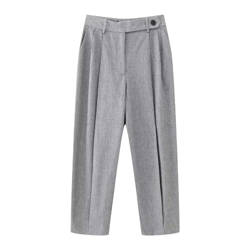 TRAF 2023 Autumn Women's Suit Pants Sets For Women Asymmetric Vest +