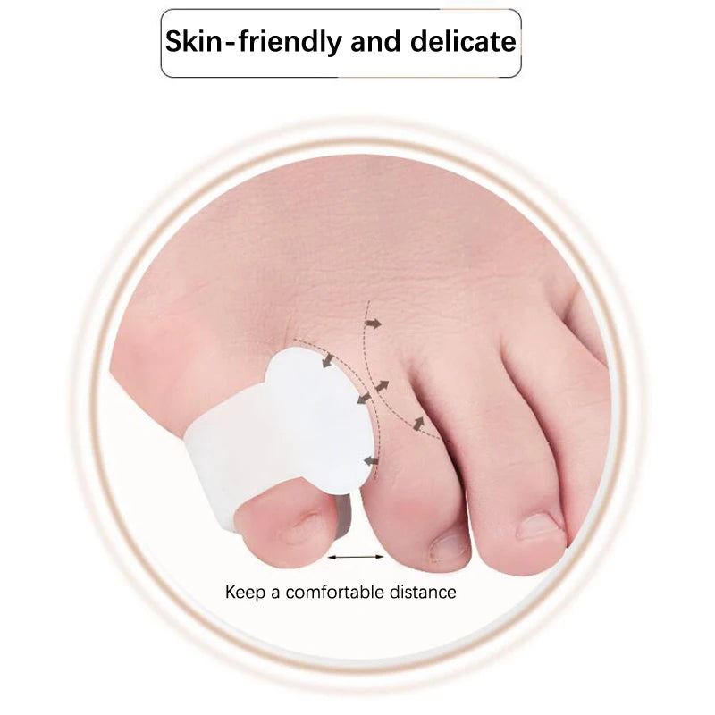 2Pcs=1Pair Toe Separator Hallux Valgus Bunion Corrector Orthotics Feet Bone Thumb Adjuster Correction Pedicure Sock Straightener