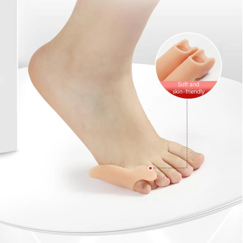 2Pcs=1Pair Toe Separator Hallux Valgus Bunion Corrector Orthotics Feet Bone Thumb Adjuster Correction Pedicure Sock Straightener