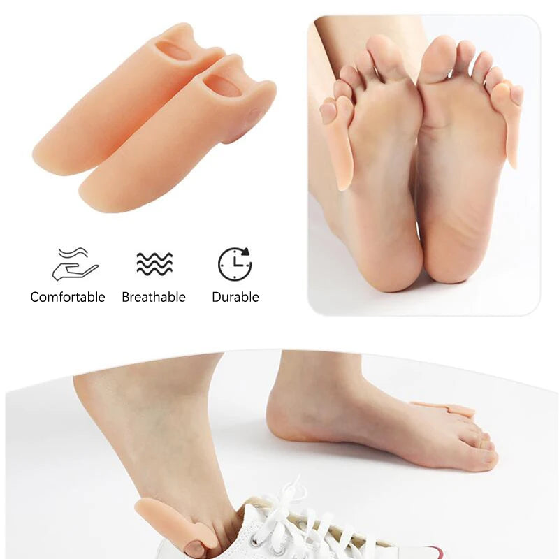 2Pcs=1Pair Toe Separator Hallux Valgus Bunion Corrector Orthotics Feet Bone Thumb Adjuster Correction Pedicure Sock Straightener