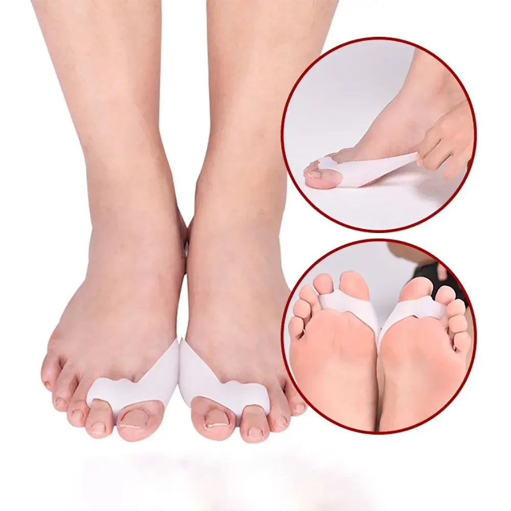 2Pcs Silicone Toe Separator Soft Bunion Corrector Hallux Valgus Correction Straightener Toe Protector Pedicure Tool Foot Care