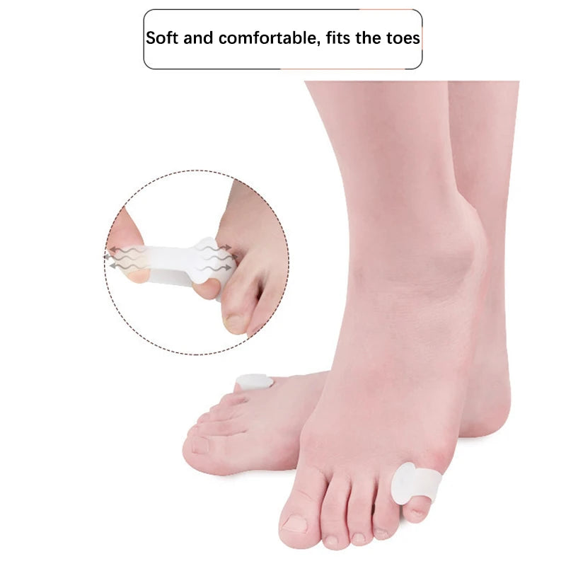 2Pcs=1Pair Toe Separator Hallux Valgus Bunion Corrector Orthotics Feet Bone Thumb Adjuster Correction Pedicure Sock Straightener