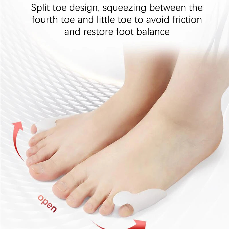 2Pcs=1Pair Toe Separator Hallux Valgus Bunion Corrector Orthotics Feet Bone Thumb Adjuster Correction Pedicure Sock Straightener
