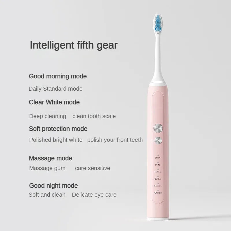 Toothbrush Wireless Charging Travel Case IPX7 Dupont Soft Bristle