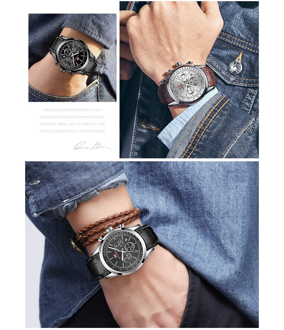 Watch For Men Quartz Military Watches Mens Auto Date Display
