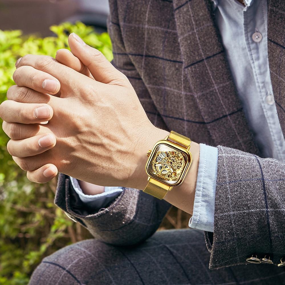 Watches Mens Top Brand Luxury Automatic Mechanical Watch for Men Gold