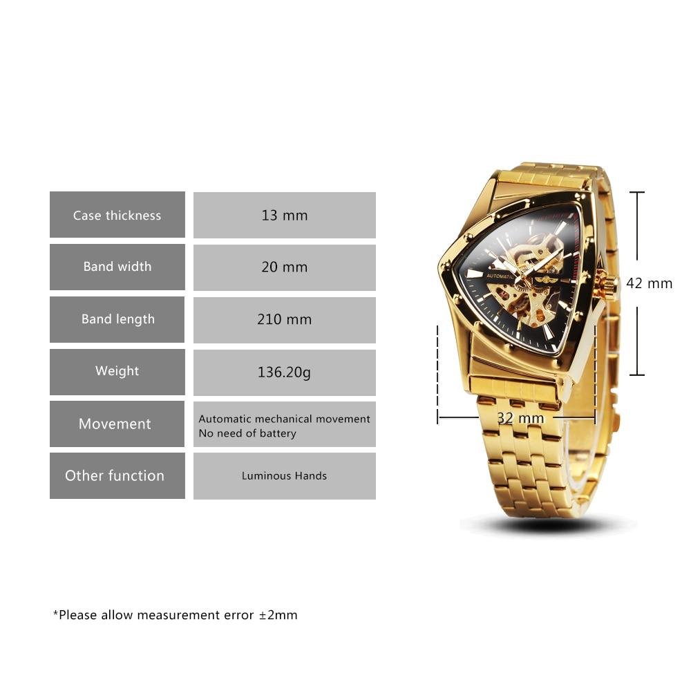 Triangle Military Men Watch Skeleton Mechanical Automatic Wristwatches