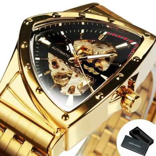 Triangle Military Men Watch Skeleton Mechanical Automatic Wristwatches