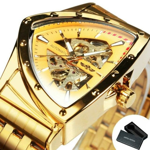 Triangle Military Men Watch Skeleton Mechanical Automatic Wristwatches