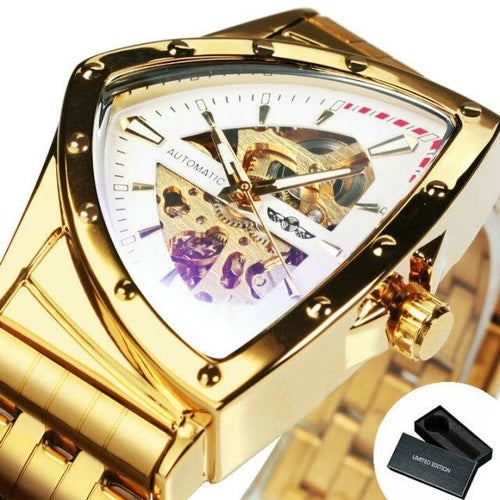 Triangle Military Men Watch Skeleton Mechanical Automatic Wristwatches