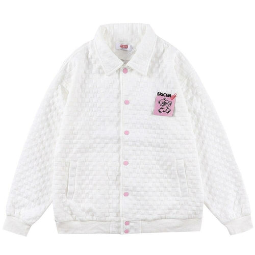 Track Jacket Men Heart-shaped Sticky Note Coat Turn-down Casual