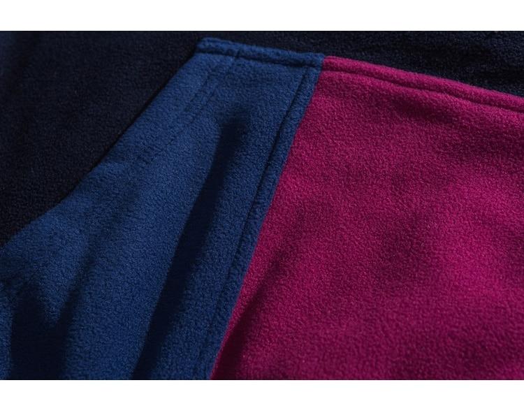 Hoodie Men Color Block Patchwork Graphic Embroidery Pullovers Soft