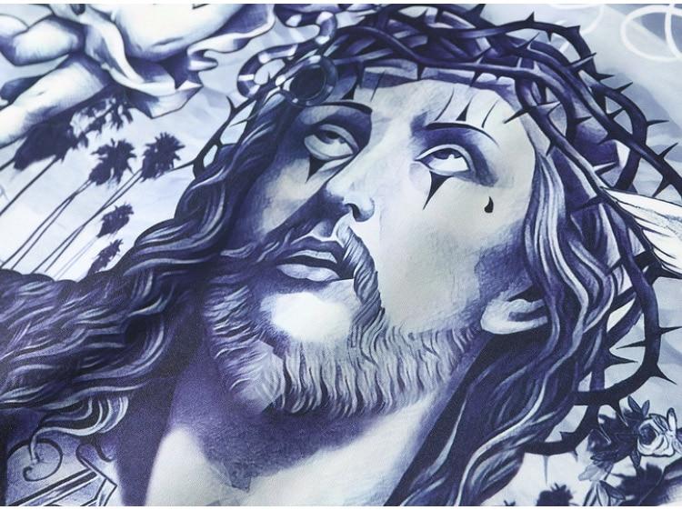 Hoodie Men Funny Angel Jesus Portrait Printed Hooded Sweatshirts
