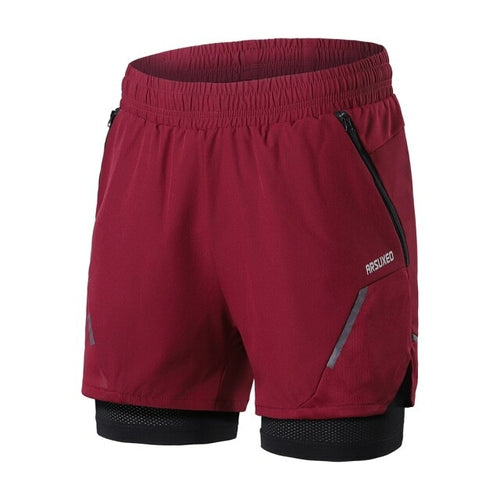 Men Running Shorts Dry Fit 2 in 1 Gym Crossfit Sports Fitness Jogging