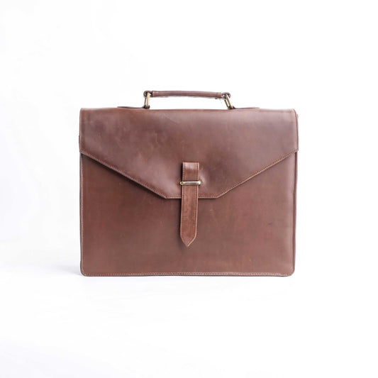 The Corporate Pure Leather Bag- Tan Brown