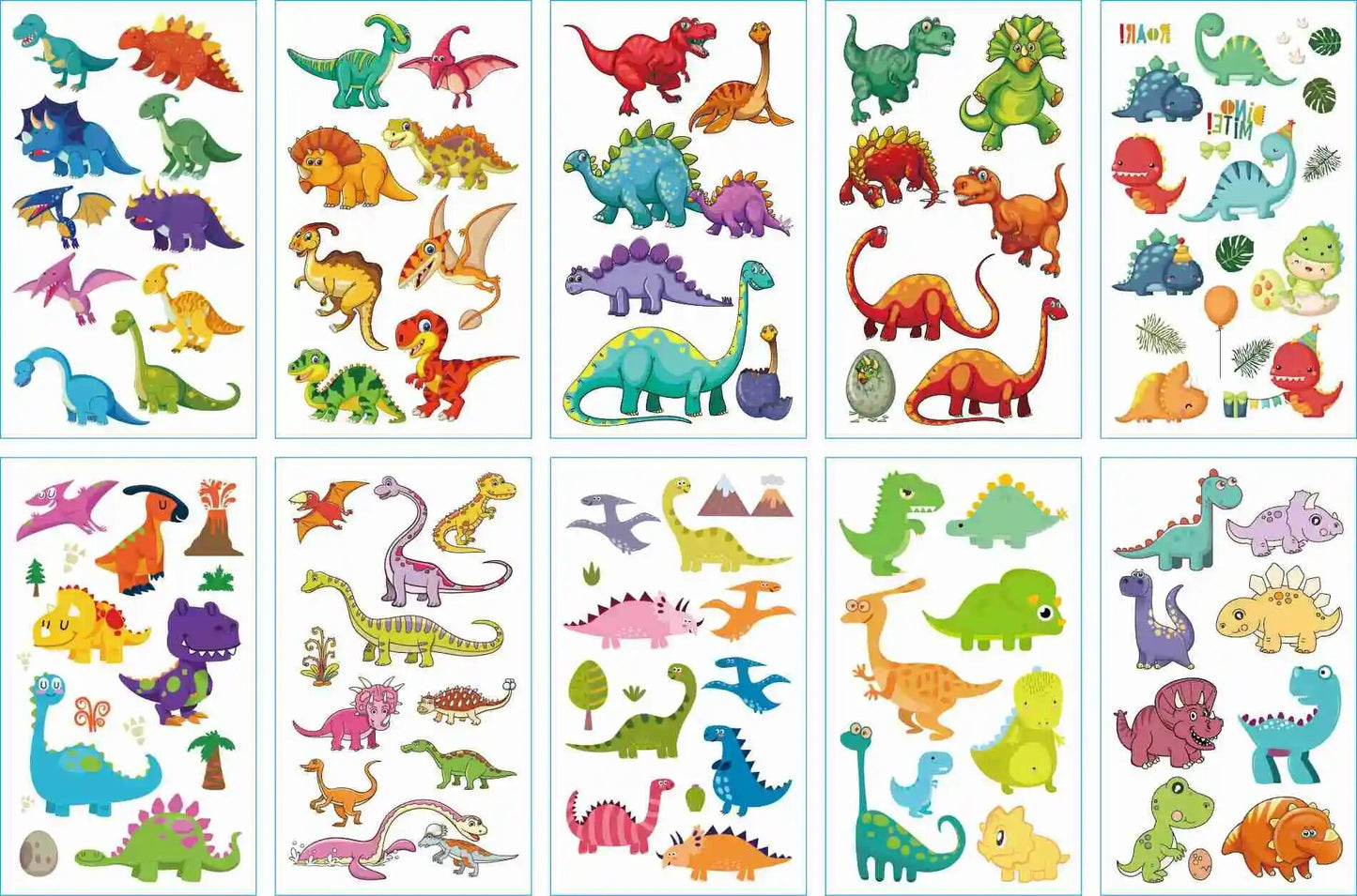 10pcs Dinosaur Tyrannosaurus Temporary Tatoo Sticker Waterproof Fake Tattoo Tattoos Hand Foot Tatouage For Kids Children Boy