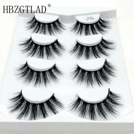 HBZGTLAD 2/4 pairs natural false eyelashes fake lashes long makeup 3d mink lashes eyelash extension mink eyelashes for beauty