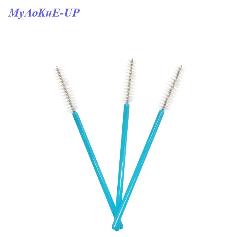 500 Pcs/lot Disposable One-off  5 Mix Colors Nylon Mascara Wands Eyelash Extension Applicator Spoolers Makeup Brushes