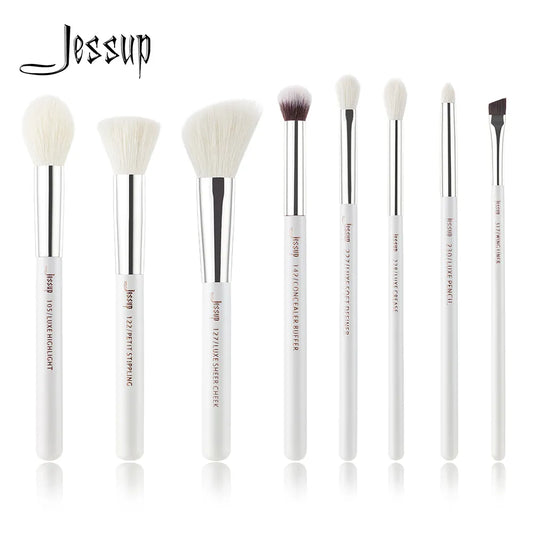 Jessup Makeup Brushes Set 8pcs Make up Brush Powder Foundation Highlighter Blending  shading Eyeshadow Natural-synthetic