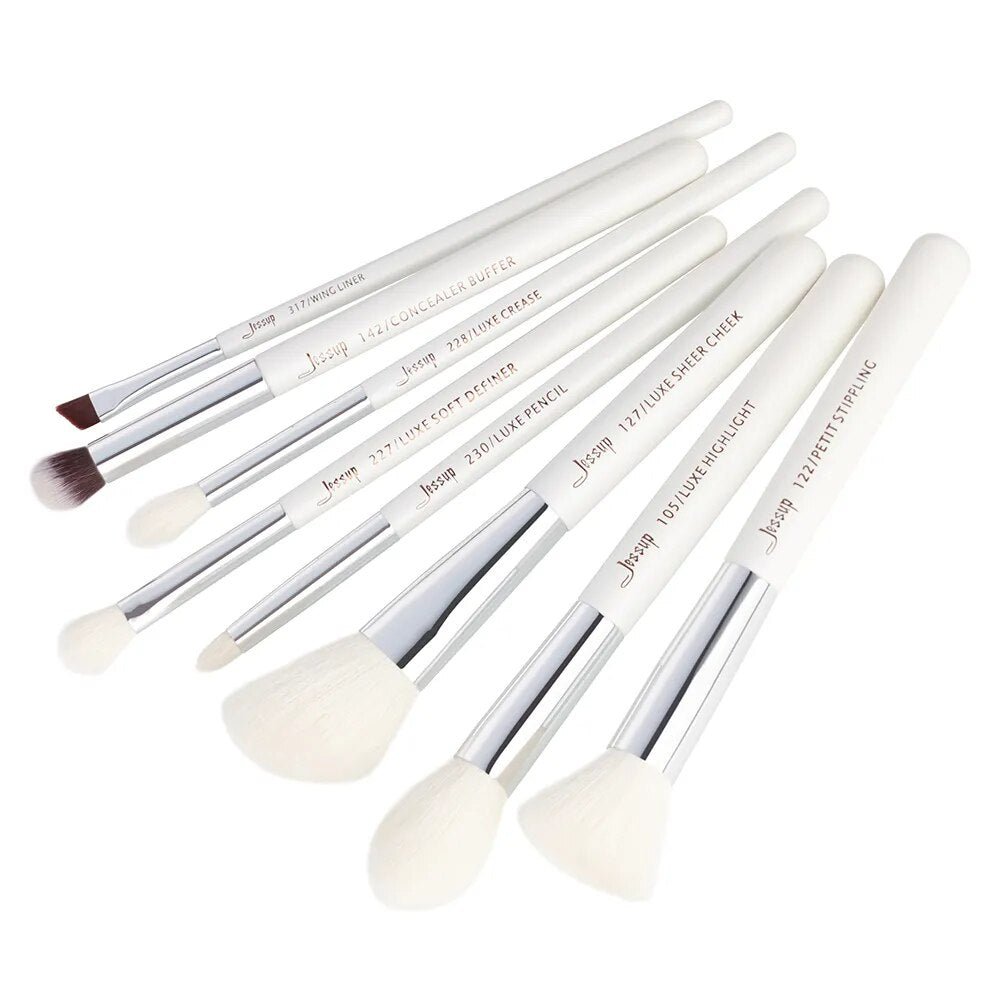 Jessup Makeup Brushes Set 8pcs Make up Brush Powder Foundation Highlighter Blending  shading Eyeshadow Natural-synthetic