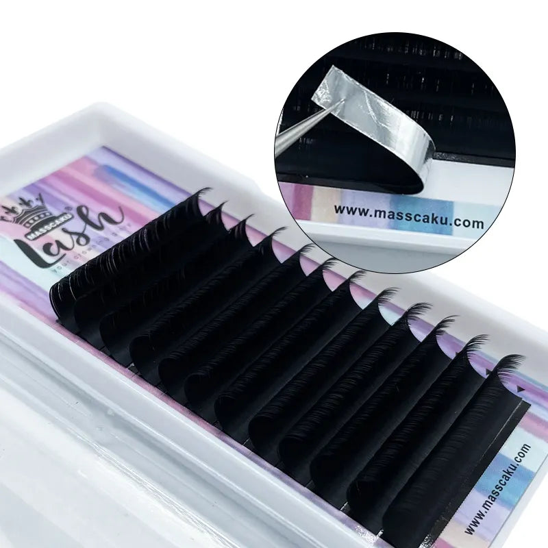 New Ellipse Flat False Eyelash Extension 8-16mm and mix flat mink cilia eyelashes Faux Mink Split Tip Ellipse eyelashes Matte