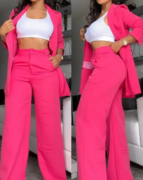 Woman Elegant Blazer Sets New Autumn Fashion Women's Notched Collar