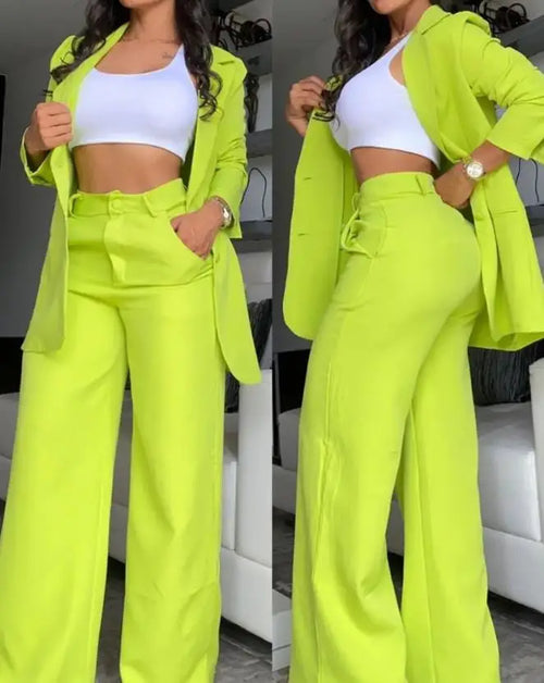 Woman Elegant Blazer Sets New Autumn Fashion Women's Notched Collar