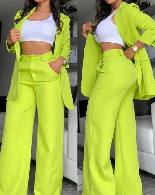 Woman Elegant Blazer Sets New Autumn Fashion Women's Notched Collar